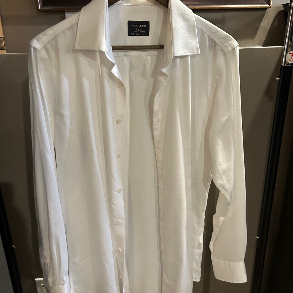 Bellissimo Men's Classic White Dress Shirt